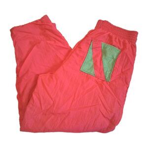 Vtg Windbreaker Tracksuit Sweat Pants Hot Pink Womens Medium 80s 90s Fleece Snow